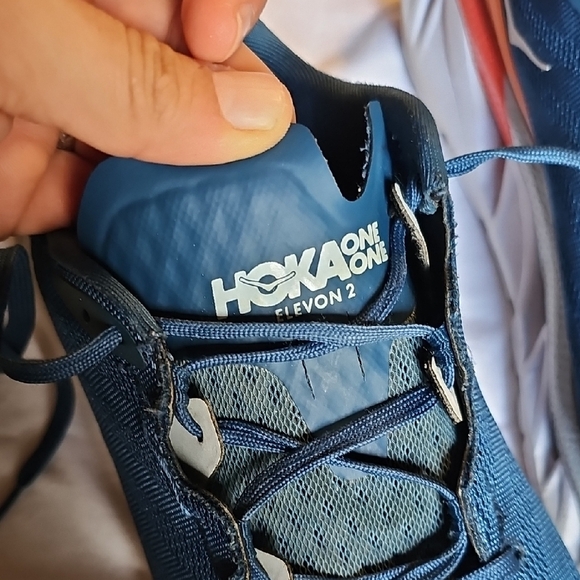 Hoka ELEVON 2 Navy and Coral Sneakers - Picture 3 of 8